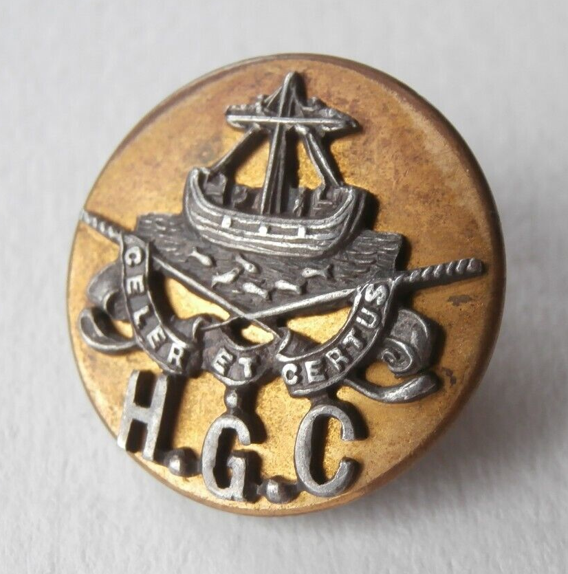 Rare Antique Early 1900's H.G.C Hythe Golf Club Kent 2 Part Mounted 19mm Button