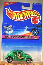 1997 Hot Wheels #543 Biff! Bam! Boom! Series 4/4 VW BUG Green w/Chrome 5 Spokes