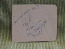 Paul Harrison/Mike Palmateer Toronto Maple Leafs 1980s autos 5.25