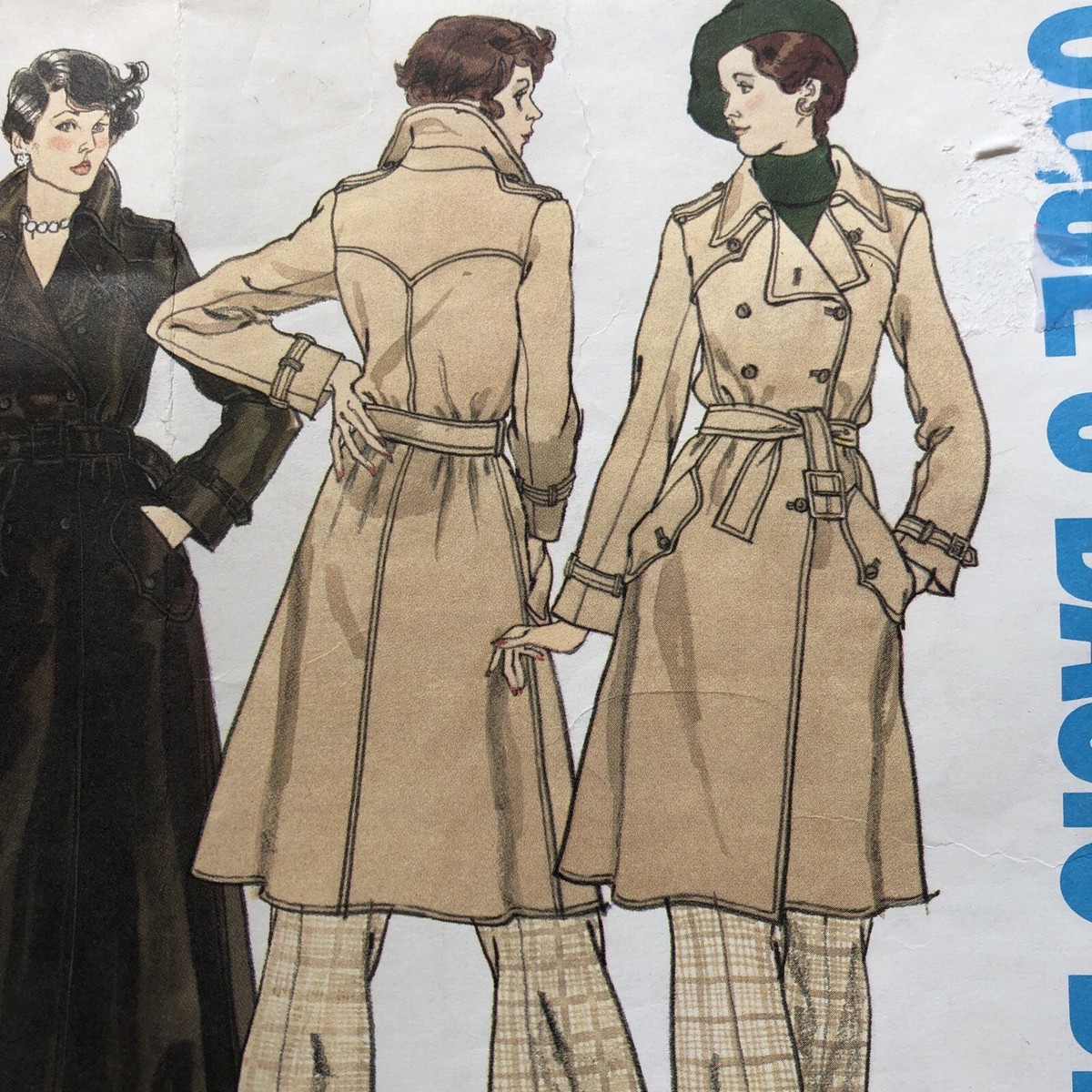 Vintage Vogue's Basic Design Trench Coat Pattern #2915, Size Pre