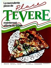 La succulente pizza de Place Tevere Montreal French VTG 1989 Original Print Ad 