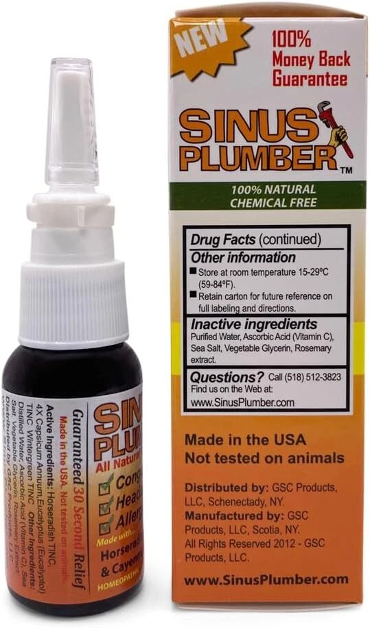 3 Pack - Sinus Plumber Pepper Nasal Spray For Allergies, Congestion & Headaches - Image 4 of 4