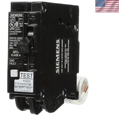High-Performance Single Pole 15 Amp GFCI Circuit Interrupter - 120V Home Safety
