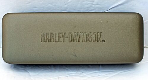 CASE ONLY from HARLEY DAVIDSON GLASSES - Silver & Black Hinged Hard Shell Case - Picture 3 of 10