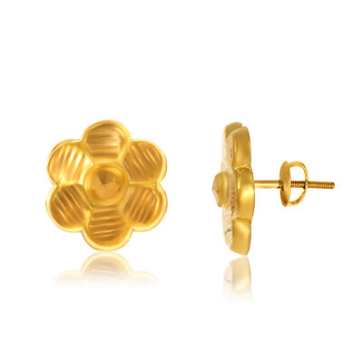 Senco Gold 22k New Floral Gold Studs For Women