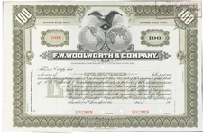 F.W. Woolworth & Company. Stock Certificate.