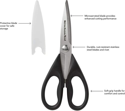 KitchenAid UTILITY SHEARS Premium STAINLESS STEEL All Purposes Sure-Grip Scissor - Picture 3 of 27