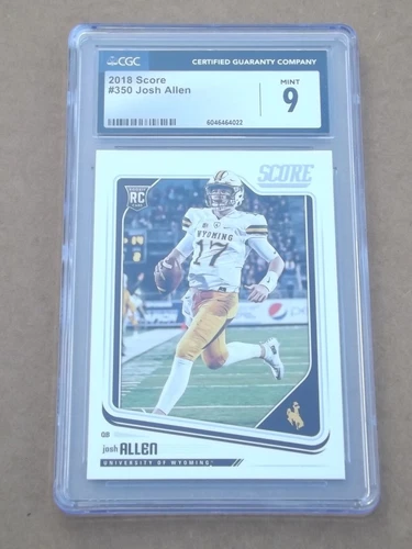 2018 Panini Score Josh Allen Rookie RC #350 CGC 9   Wyoming Bills MINT GRADED