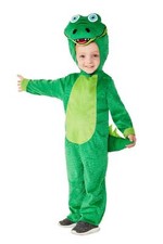 Toddler ALLIGATOR Costume Crocodile Hooded Jumpsuit Boys Girls Halloween 1-2 3-4