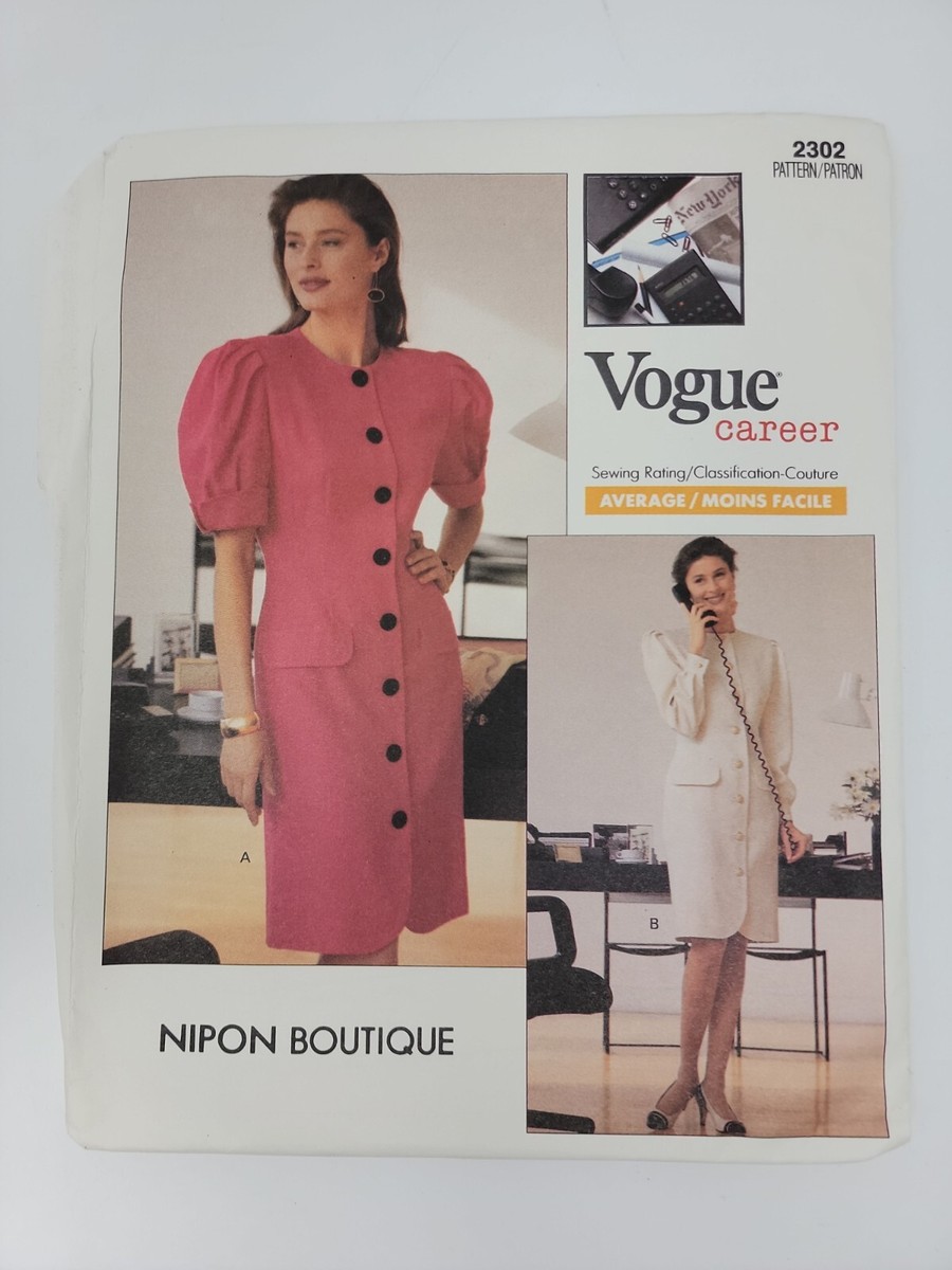 Vogue Pattern Nipon Boutique Designer 2302 Misses' Dress Vogue Pattern Nipon Boutique Designer 2302 Misses' Dress