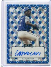 2022 Leaf Perfect Game All American Autographs Blue Wave Cam Johnson Auto 8/8