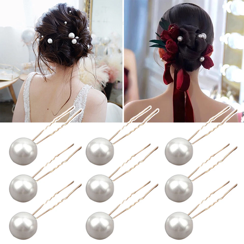 18/36 PIEZAS Perlas Simuladas Pasadores de Pelo en Forma de U Horquillas de Clip de Metal Prendas para la Cabeza de Boda Foto 3 de 4