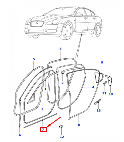 Jaguar xf drivers door seal deals