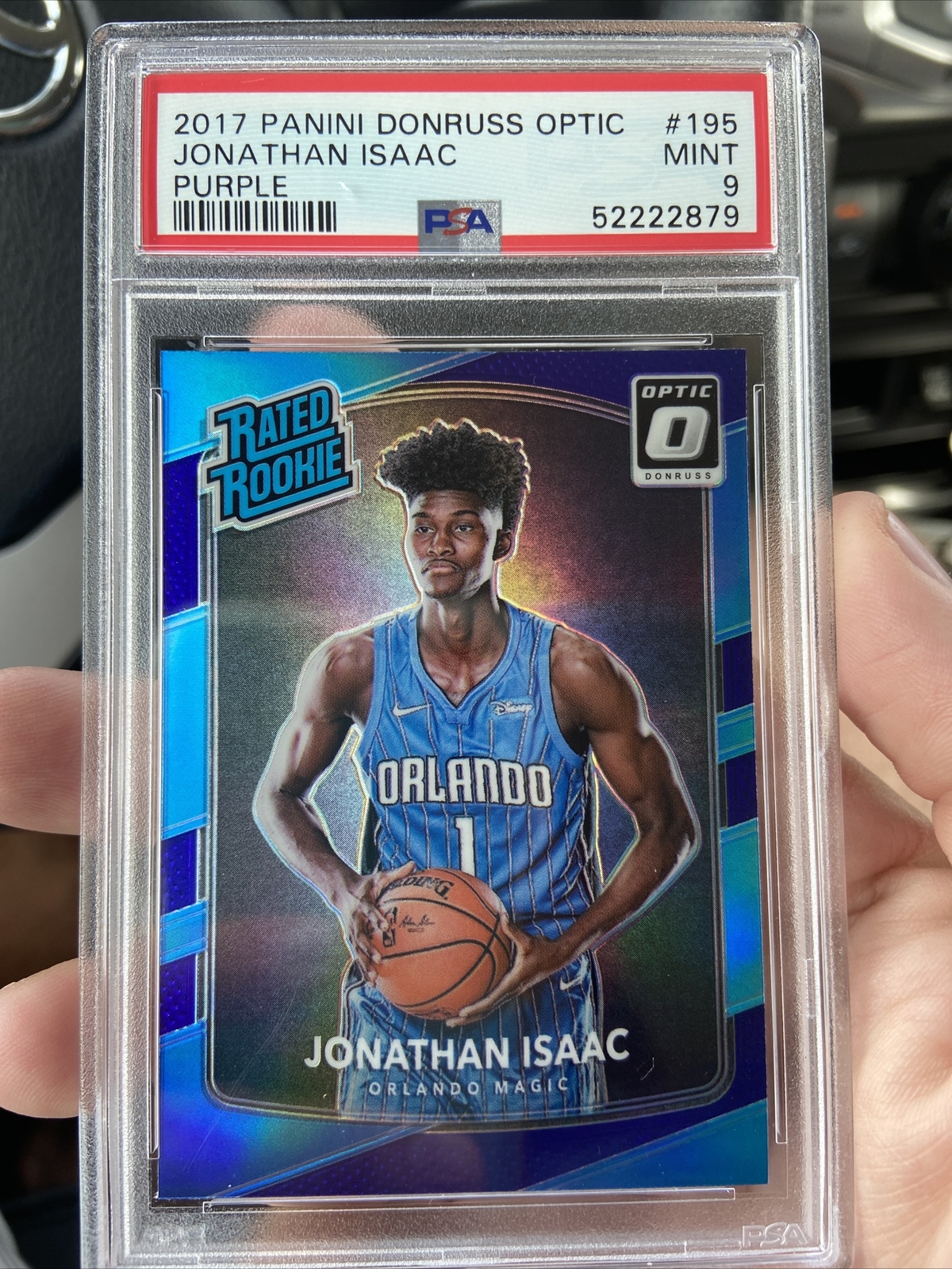 2017-18 Optic Jonathan Isaac Purple RC Rookie PSA 9 Mint #195 Magic🔥 POP 5!