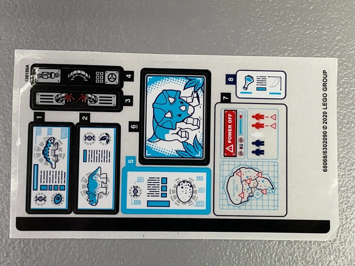 Sticker Sheet LEGO Set 75939 Dr. Wu s Lab Baby Dinosaurs Breakout Jurassic World