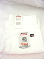 Genuine Dickies Men's White Relaxed Fit Tool Pockets Painter Pants - Choose Size