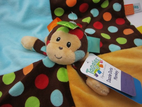 Taggies Monkey Dazzle Dots Character Blanket NWT - Picture 3 of 4