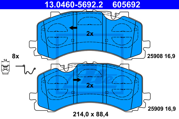 ATE BremsbeläGe Bremsbelegsatz Vorne FüR Audi Q7 A6 Avant VW Touareg-image