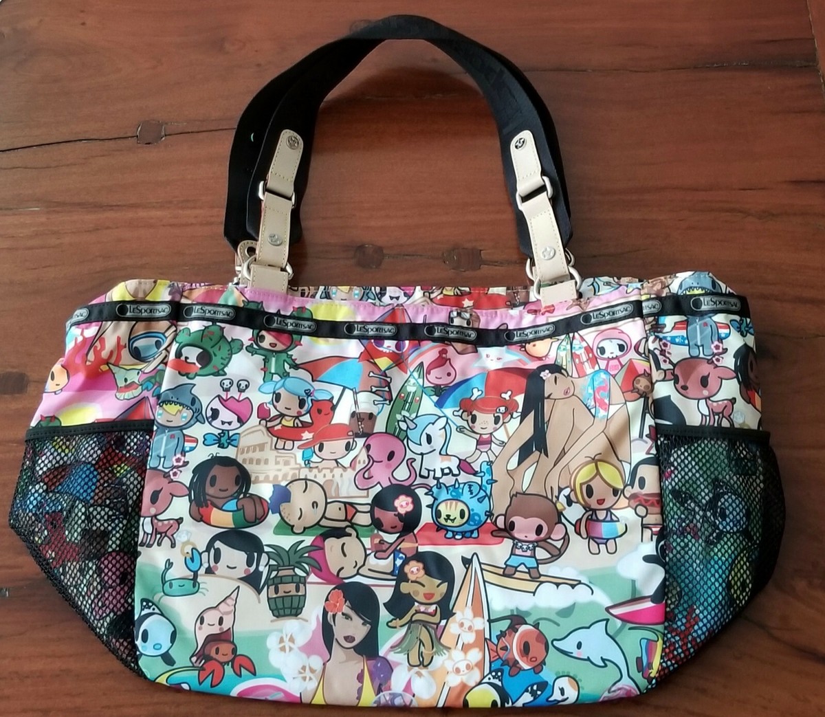 WOW! RARE LESPORTSAC x TOKIDOKI BUON VIAGGIO SPIAGGIA TOTE BAG