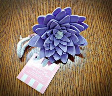 Fun Purple Floral Bath Sponge - Soft When Wet / Dries Hard To Retain It's Shape