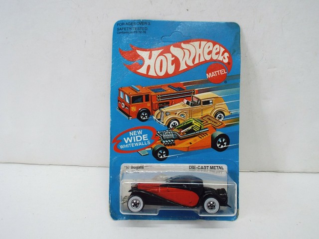 Hot Wheels 1982 Mattel 1696 37 Bugatti Blue Card MOC (hw6) for sale