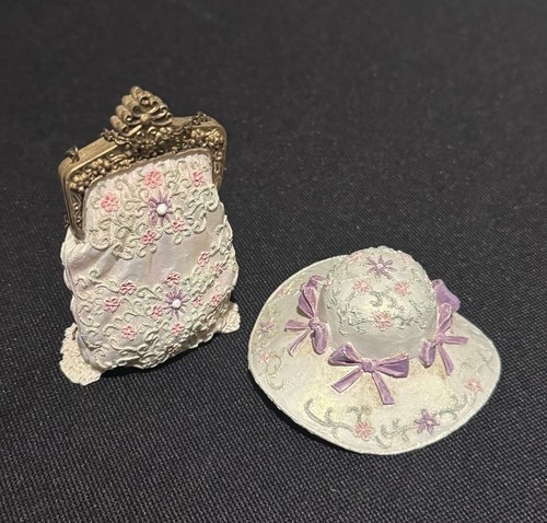 Vintage Victorian Collection By Avon Miniature Ste Of Hat Bag & Shoe Pink - Picture 2 of 6