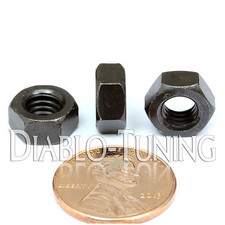 M6-1.0 / 6mm - Qty 10 - Metric Hex Nuts DIN 934 - Class 10 - Plain Black Steel