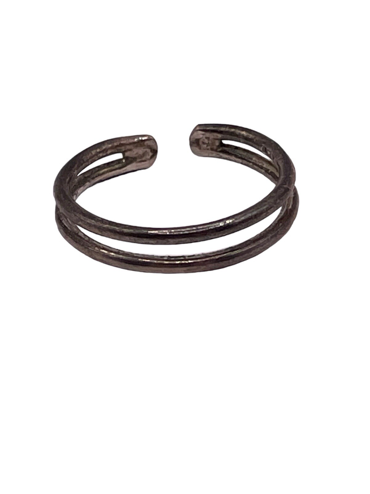 Sterling Silver 925 Double Open Bar Tiny Pinky Ri… - image 1