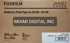 FUJIFILM Quality Dry Photo Paper for Frontier-S DX100 Printer, Glossy 8" x 213'