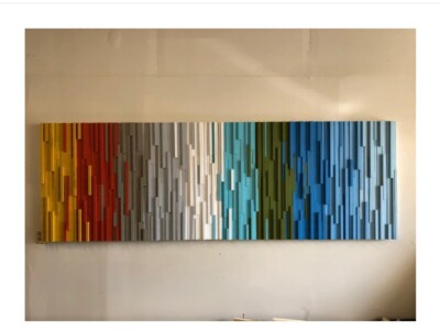 Wood Slits Wall Art, acoustic sound diffuser panels, Mosaic 3d Sound diffuser.