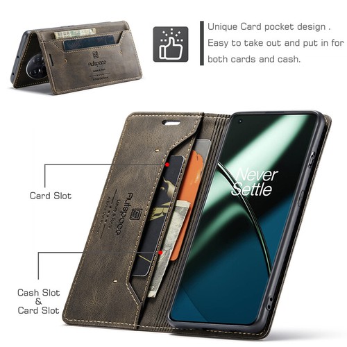 Vintage Leather Wallet Case Card Slot Slim Magnetic Flip Cover for OnePlus 11 8T - Picture 9 of 19