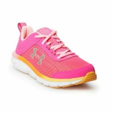 NEW Under Armour Assert 8 Big Girls Running Shoes Pink/Orange Free Shipping
