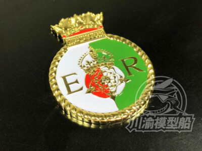 Metal Badge Heraldry HMS Battleship Queen Elizabeth Model Ship Display CYH009