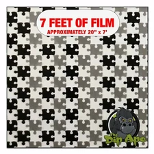 Hydrographic film Black Clear Puzzle Pieces hydro dipping 7' x 20" hydro dip