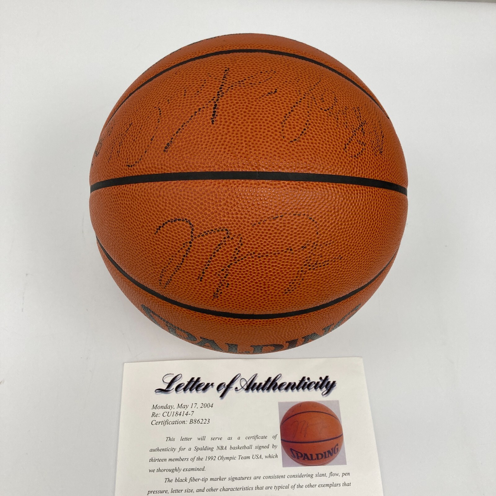 Image of 1992 Dream Team Olympics Team USA Signed Basketball Michael Jordan 13 Sigs PSA