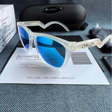 Oakley FROGSKINS HYBRID Sunglasses OO9289-0355 Transparent W/ PRIZM Blue Lens