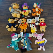 Lot of Winnie The Pooh Plush - Disney Store Bean Star Beanie Eeyore Tigger Toys
