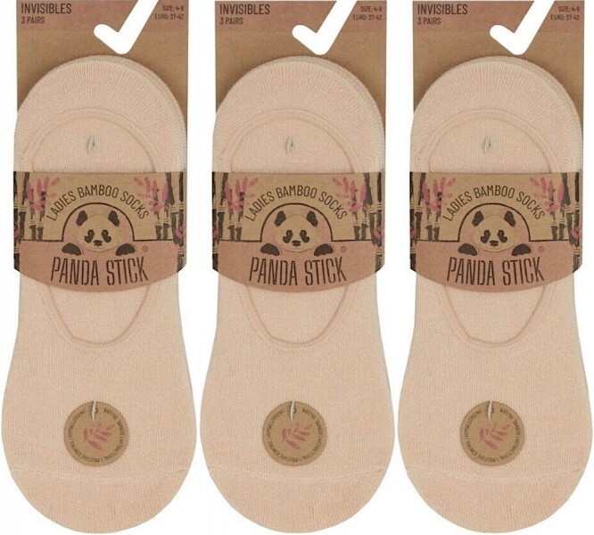 3 Pairs Ladies No Show Bamboo Footsies Ankle Trainer Socks Shoe Liners Nude