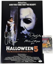 Don Shanks & Danielle Harris signed 12x18 Poster Jamie Lloyd - Halloween 5 T