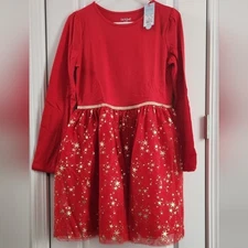 Cat & Jack Girls Size XXL 18 Long Sleeve Sparkle Spring Dress NWT