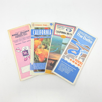 Vintage Road Maps Lot California Nevada Delta Reno Sparks Carson City 1976 1978