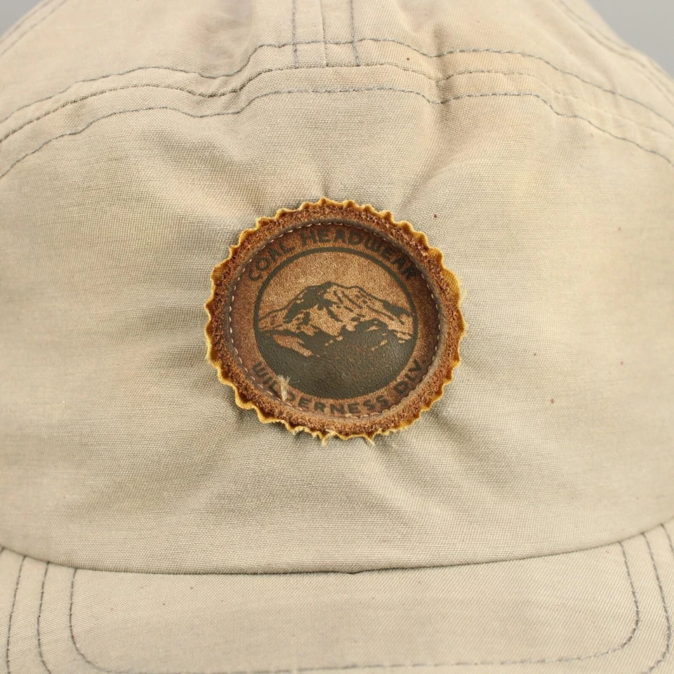 煤帽帽绑带卡其色皮革布贴荒野分部户外男式 — 第 2/4 张图片