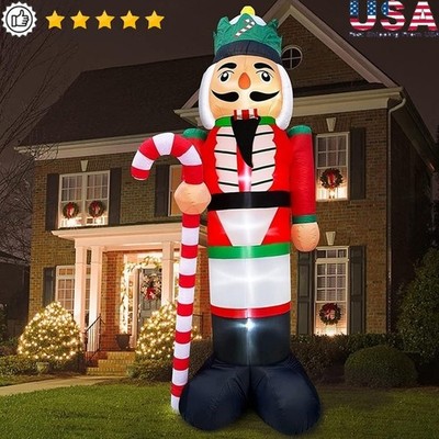 12ft Giant Inflatable Nutcracker W/ LED Lights Christmas Yard Decoration New