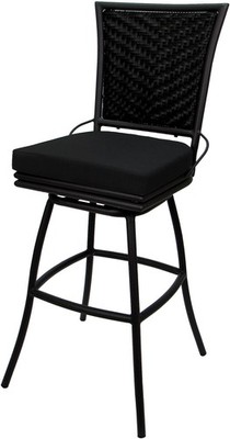 Outdoor or Indoor Bar Stool 30'' Seat - Elon - Black - Black