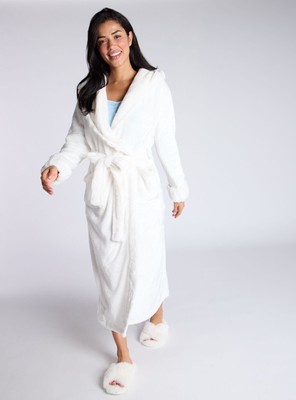Boux Avenue Dressing Gown Women's Fluffy Cut Fur Long Bath Robe