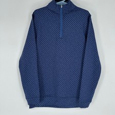 Peter Millar Kids Blue Pineapple Skull Quarter Zip Pullover Sweater Small 7-8