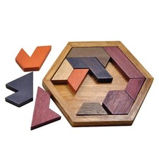 Educational Wooden Geometric Jigsaw Puzzle - Brain Teaser Toy for Kids  Toddler
