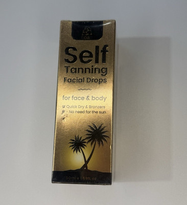 AOAO Quick Dry Self Tanning Facial Drops for Face & Body, Gold, 50 ml