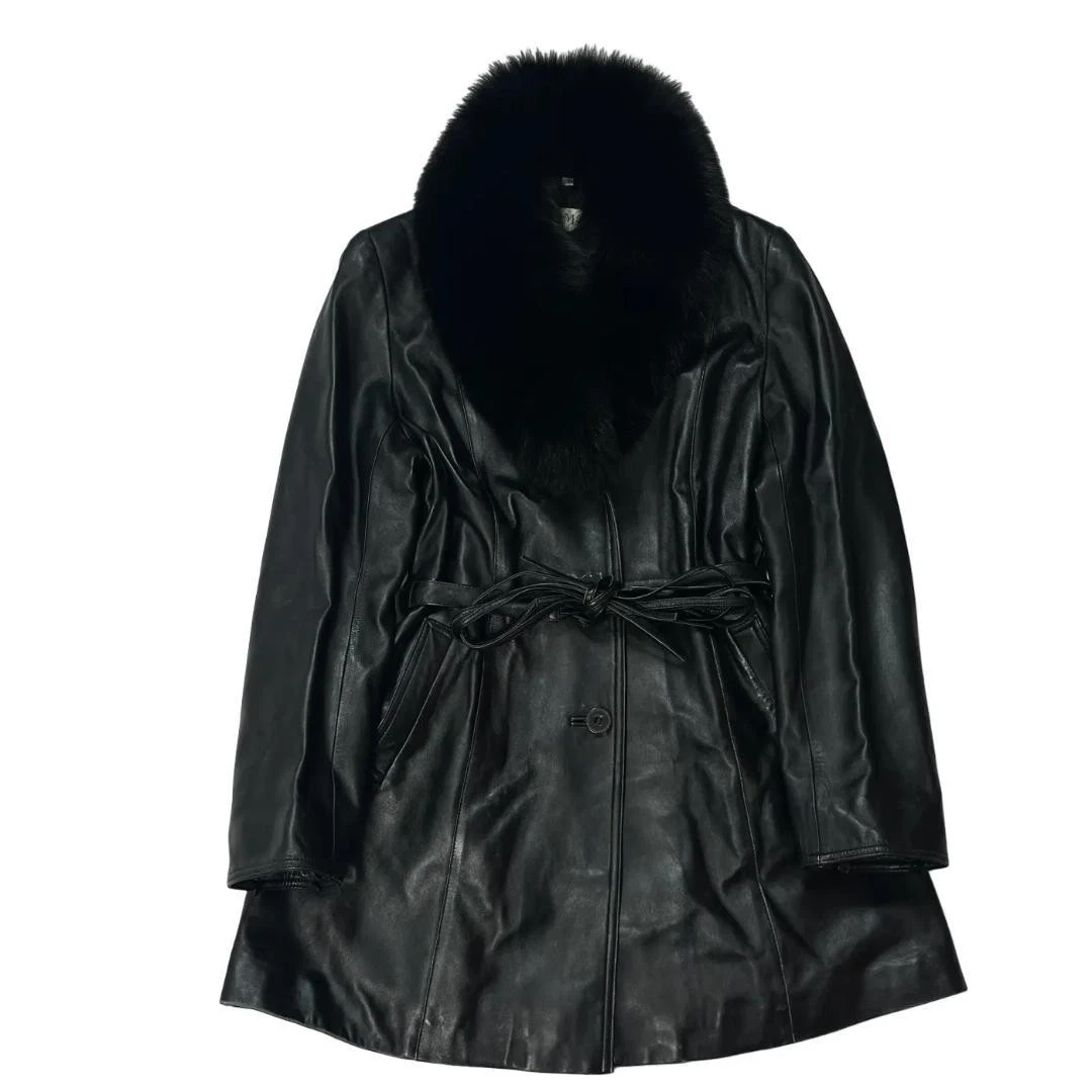 Black Leather Outer Shell Balmain Coats, Jackets & Vests for Women