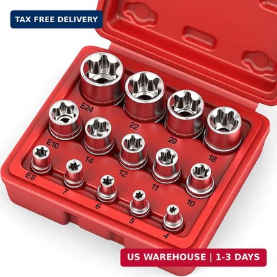 SEDY 14-Piece E-TORX Socket Set - Premium Female Torx Socket Set, Ultimate Torqu
